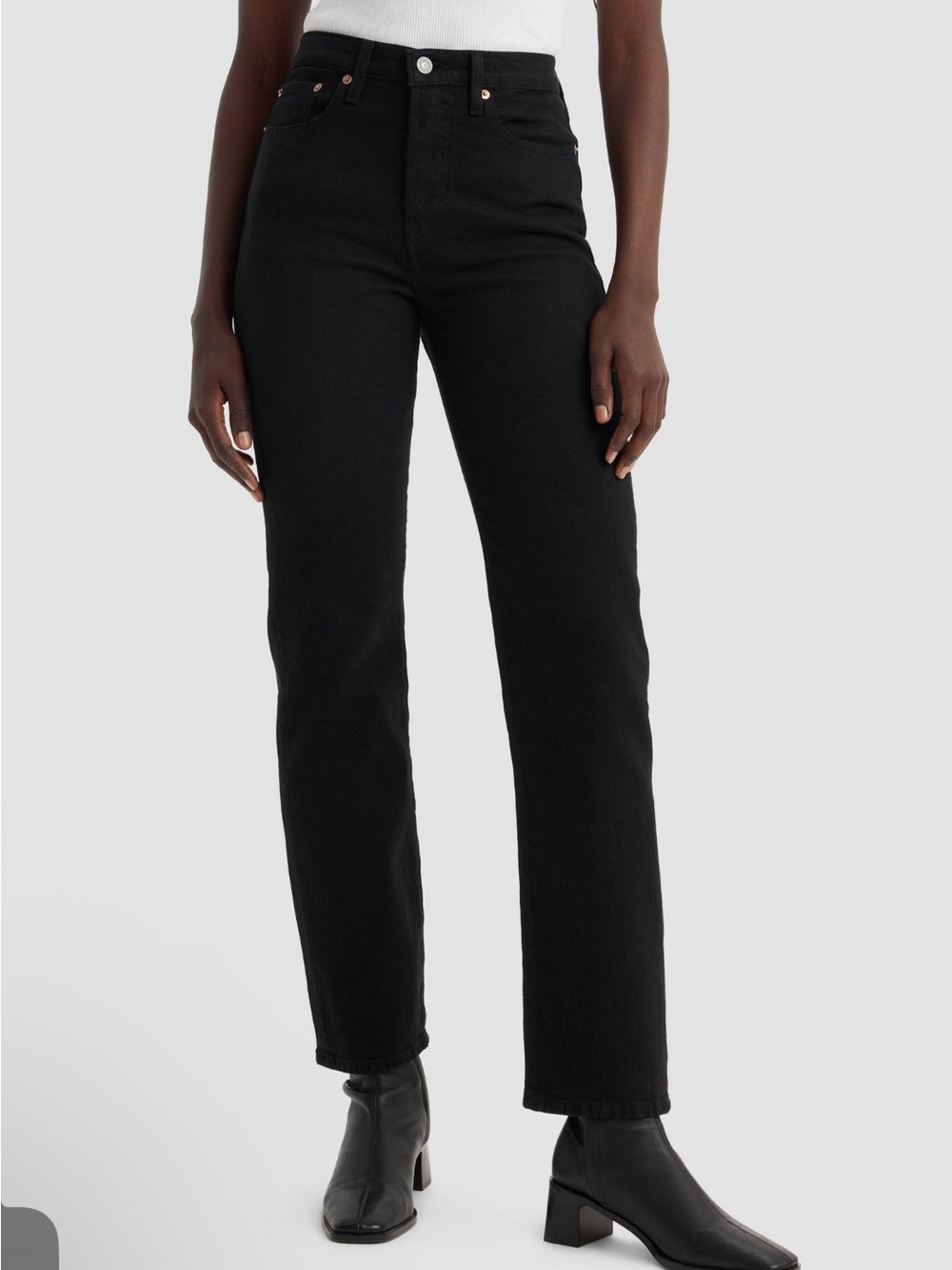 Levi's NWT 28 x 28 wedgie Black High-Rise Straight Leg Jeans